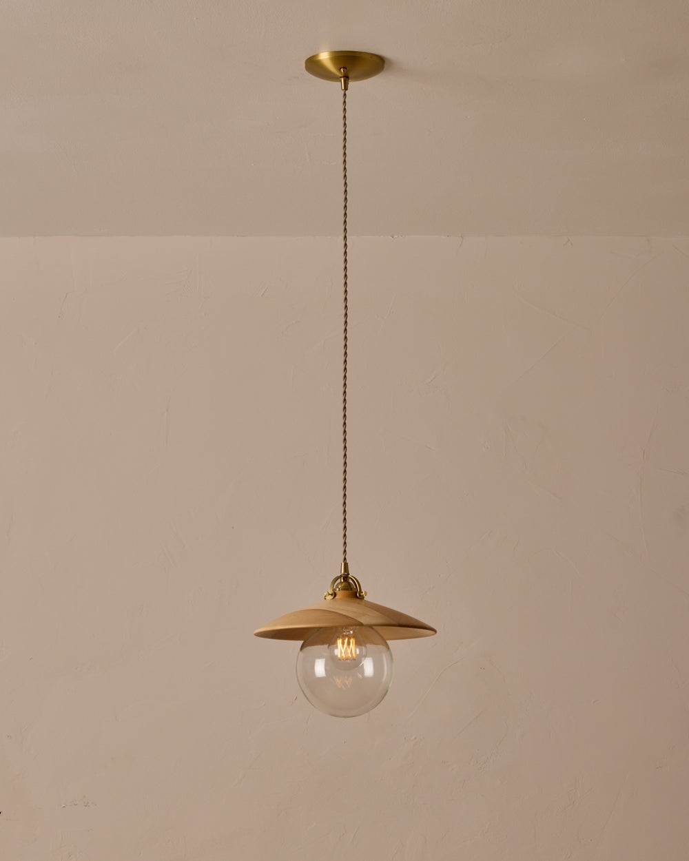 #shade-finish_natural maple #Cord-Color---Glass_Beige Cord - Clear Globe