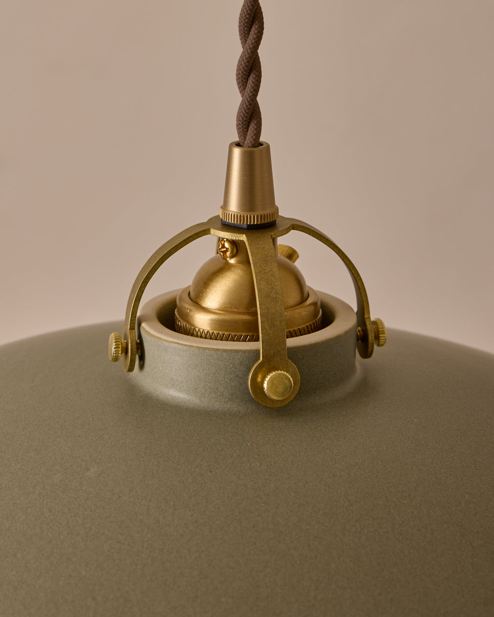 #shade-finish_olivine ceramic #Cord-Color---Glass_Brown Cord - Clear Globe