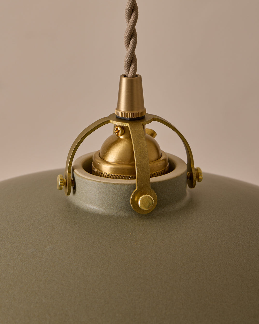 #shade-finish_olivine ceramic #Cord-Color---Glass_Beige Cord - White Globe