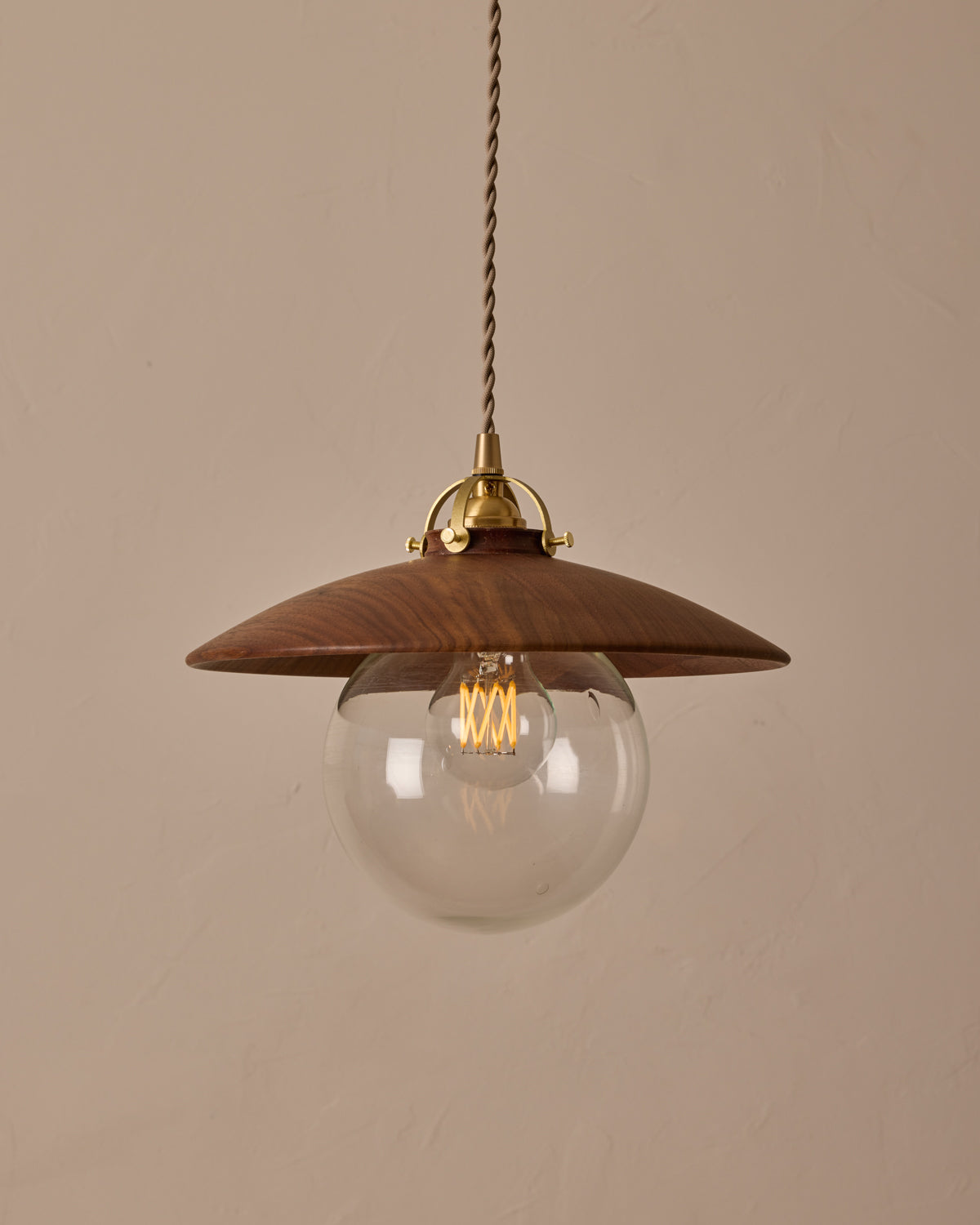 #shade-finish_black walnut #Cord-Color---Glass_Beige Cord - Clear Globe