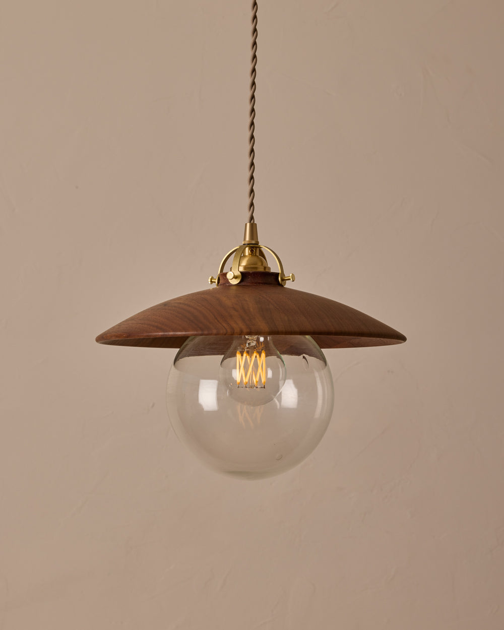 #shade-finish_black walnut #Cord-Color---Glass_Beige Cord - Clear Globe
