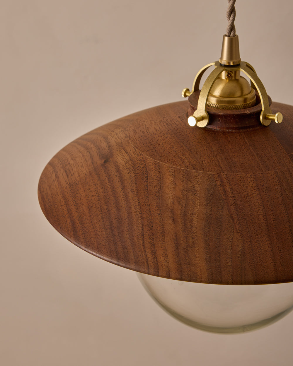 #shade-finish_black walnut #Cord-Color---Glass_Beige Cord - Clear Globe