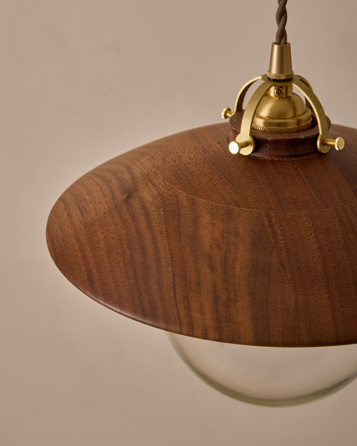 #shade-finish_black walnut #Cord-Color---Glass_Brown Cord - Clear Globe