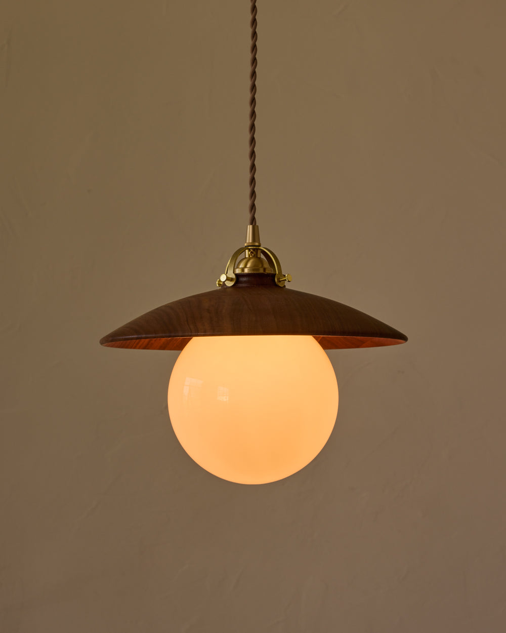 #shade-finish_black walnut #Cord-Color---Glass_Brown Cord - White Globe
