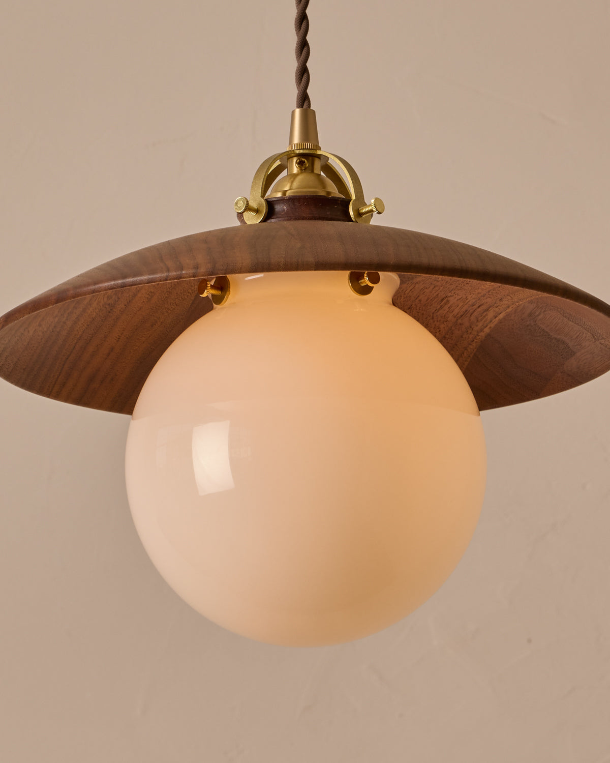 #shade-finish_black walnut #Cord-Color---Glass_Brown Cord - White Globe