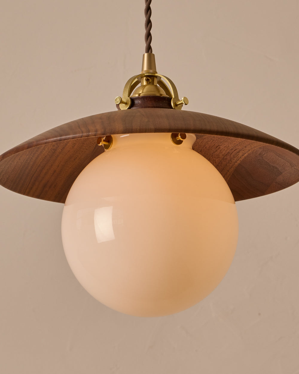 #shade-finish_black walnut #Cord-Color---Glass_Brown Cord - White Globe