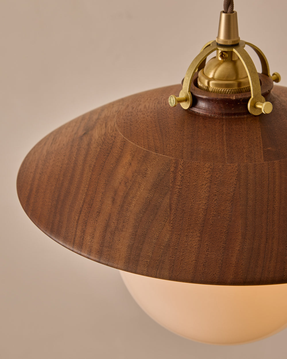 #shade-finish_black walnut #Cord-Color---Glass_Brown Cord - White Globe