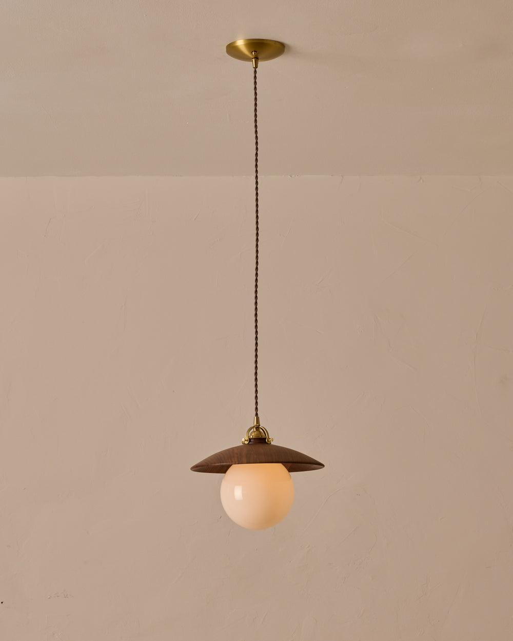 #shade-finish_black walnut #Cord-Color---Glass_Brown Cord - White Globe