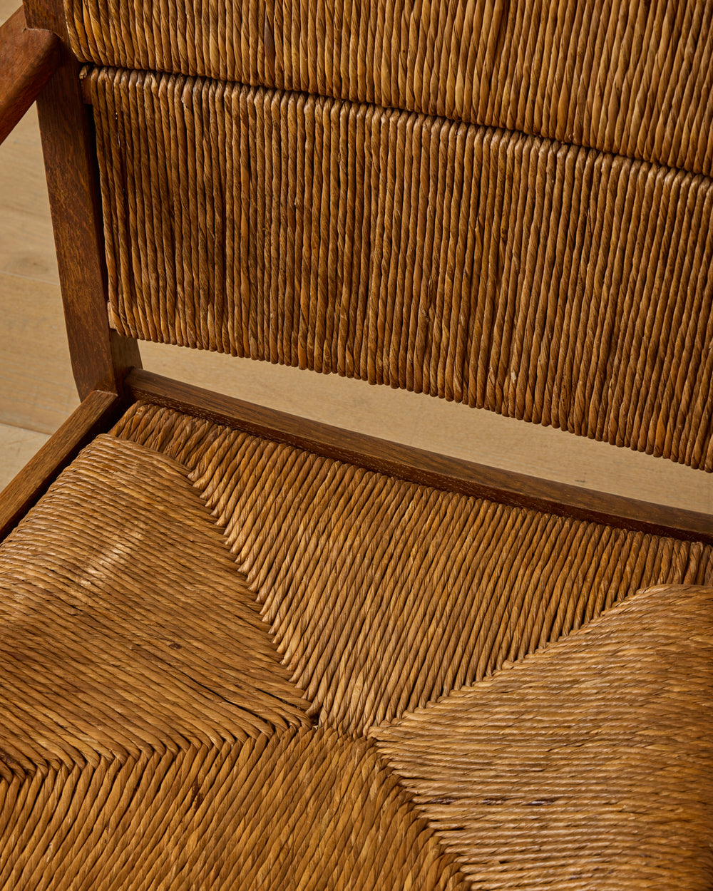 1940s Dutch High Back Rush Chair