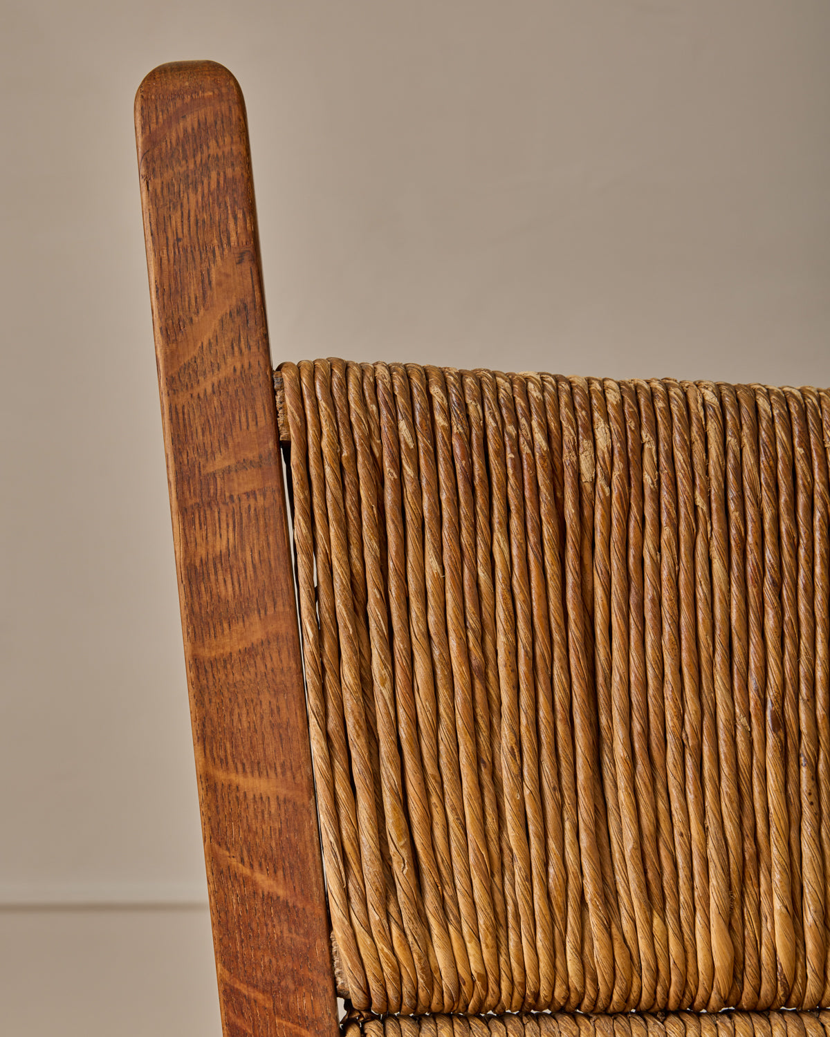 1940s Dutch High Back Rush Chair