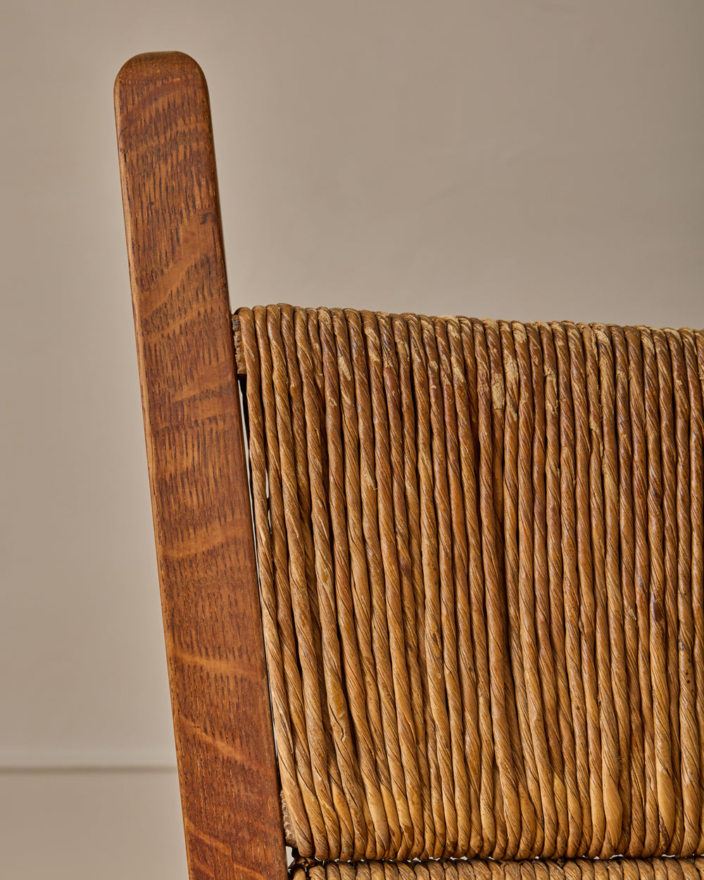 1940s Dutch High Back Rush Chair