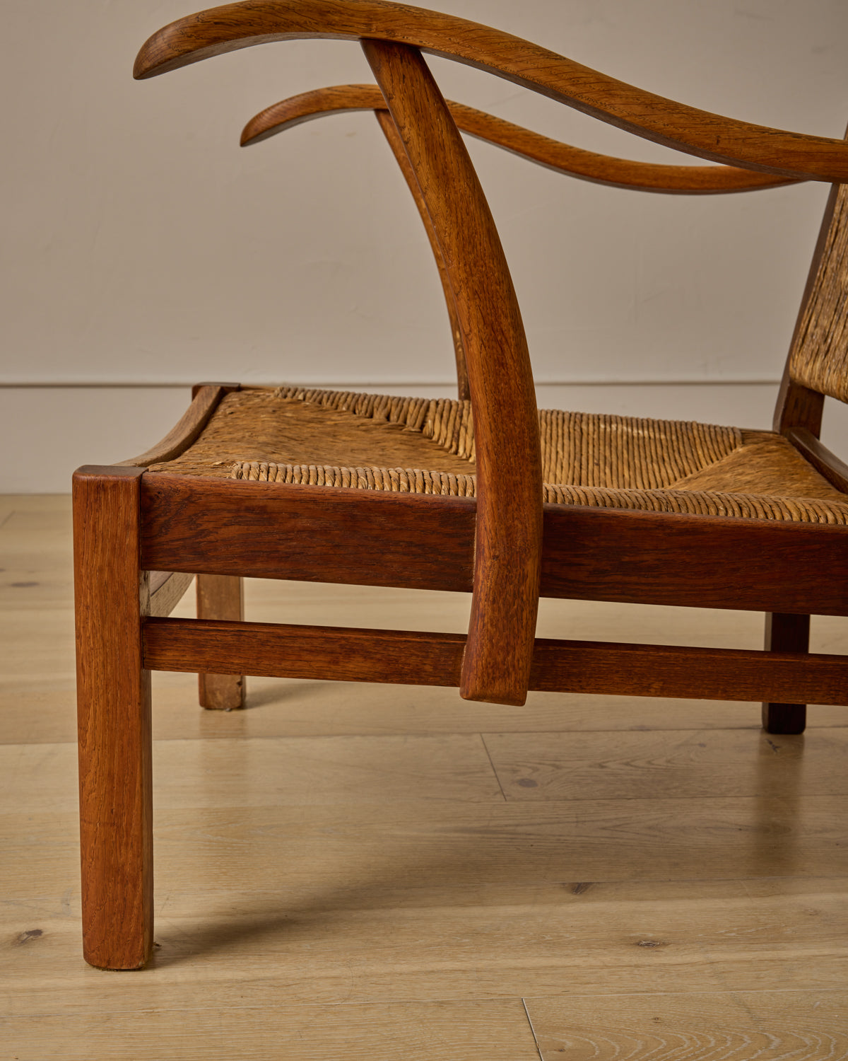 1940s Dutch High Back Rush Chair