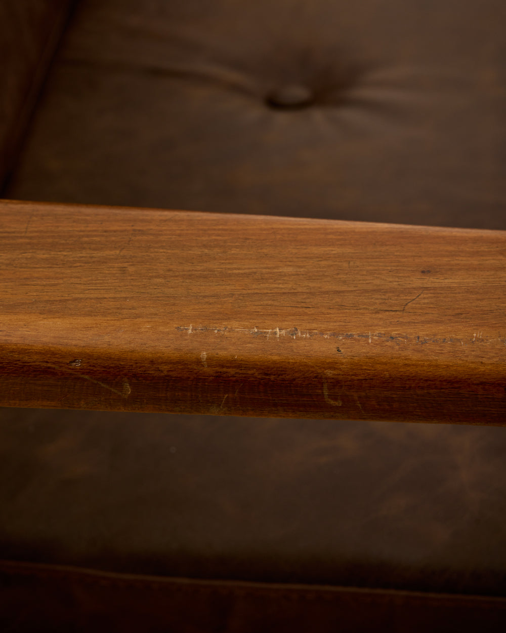 Mid-Century Tufted Leather Sofa
