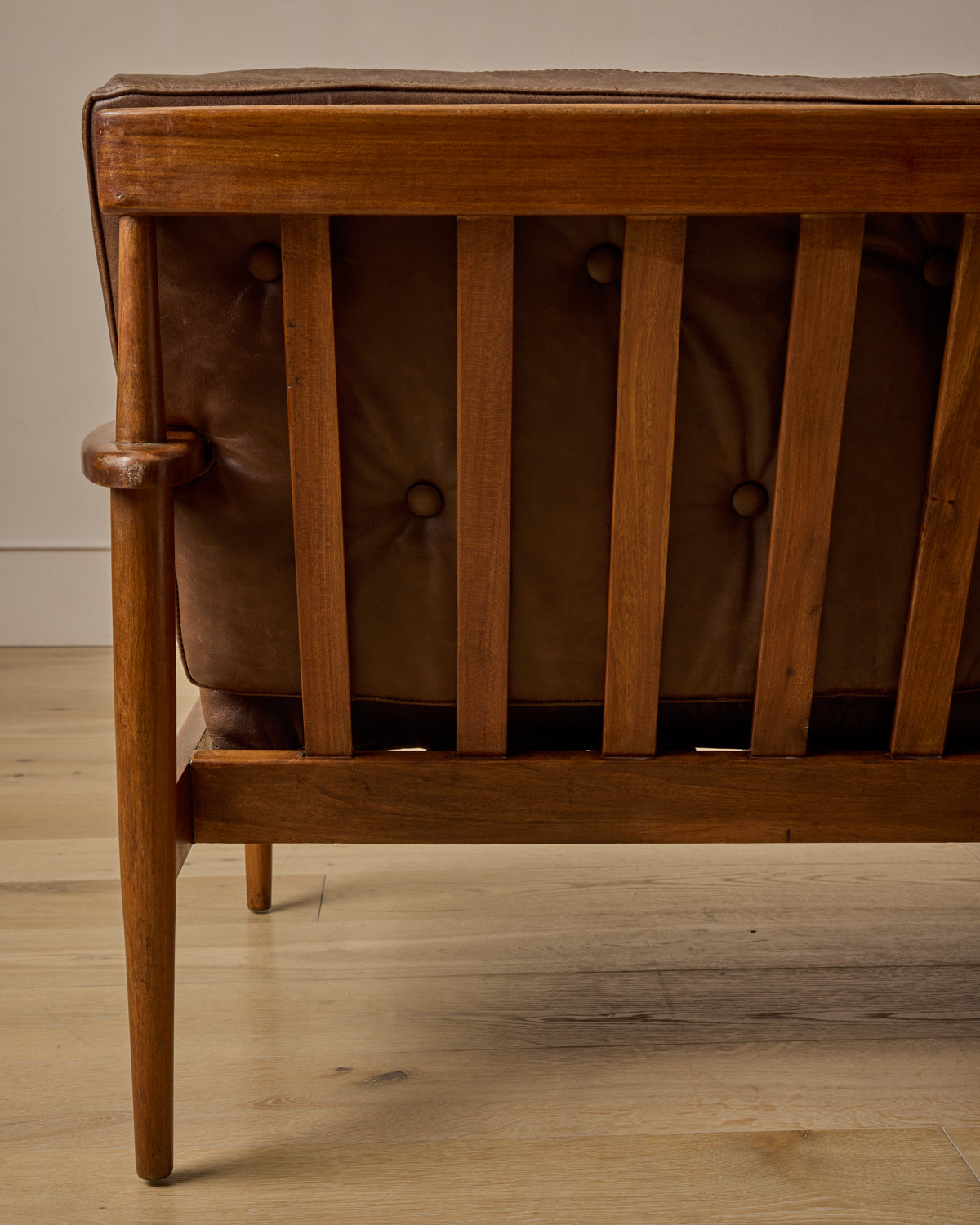 Mid-Century Tufted Leather Sofa