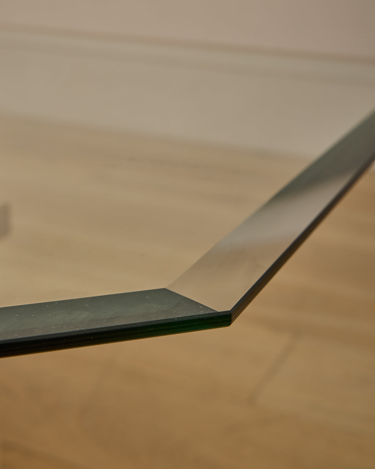 Travertine & Glass Coffee Table by Willy Ballez