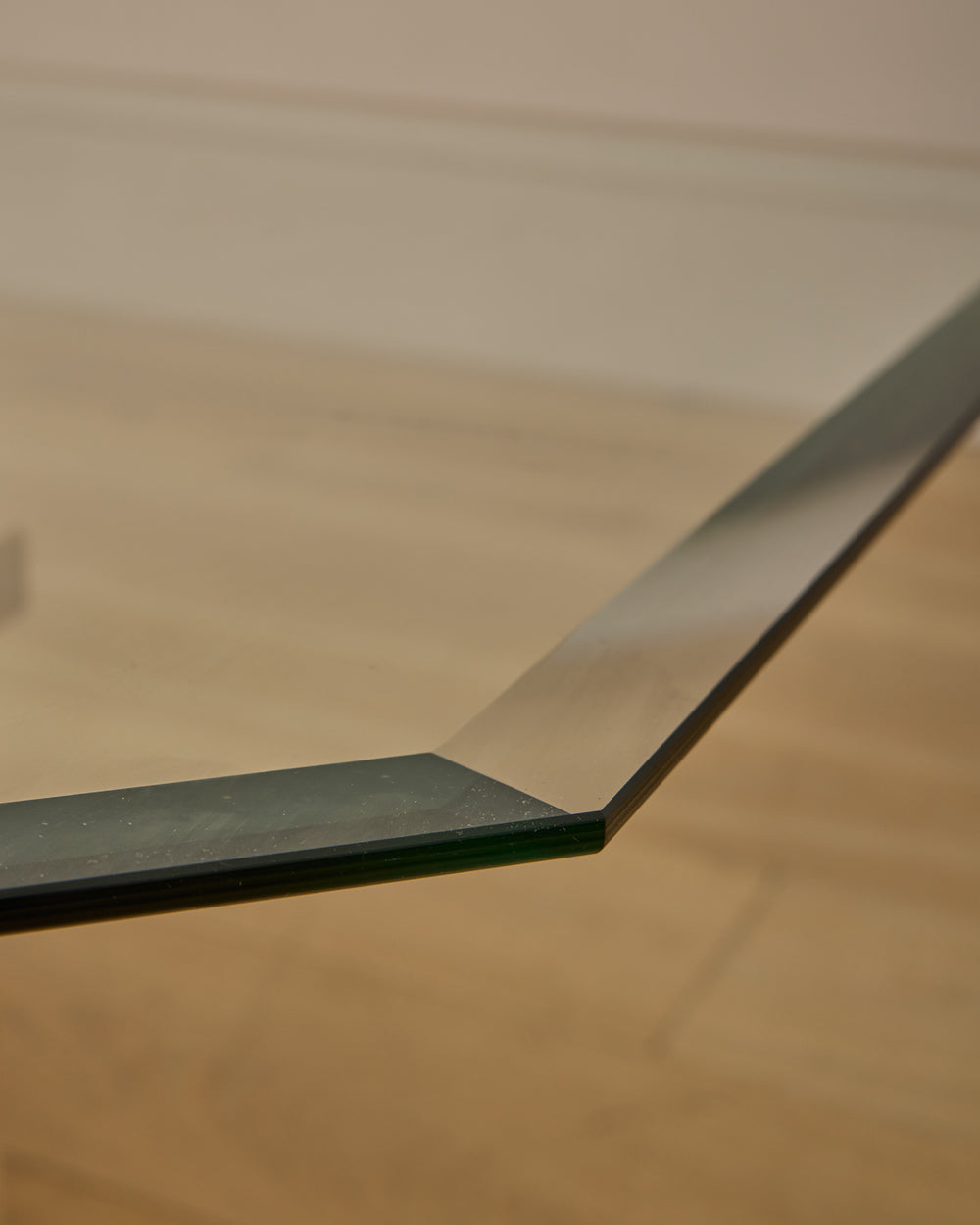 Travertine & Glass Coffee Table by Willy Ballez