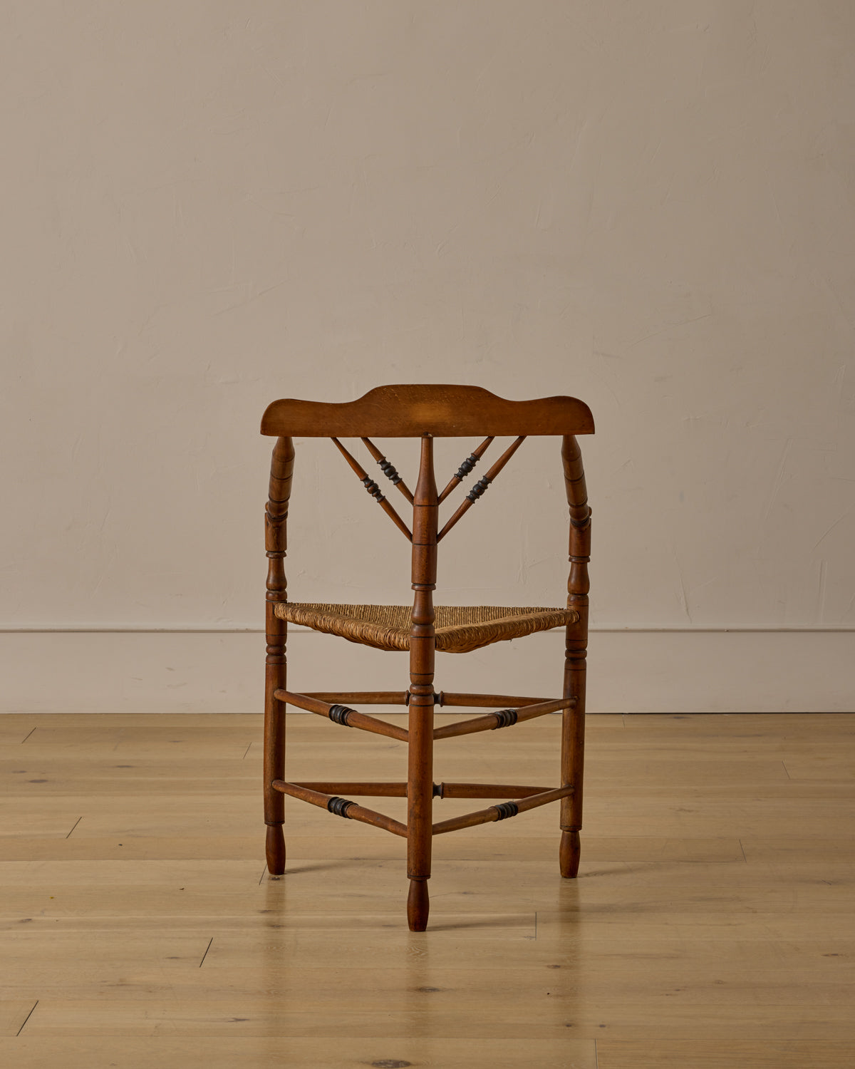 Bobbin Triangular Armchair with Curved Crest