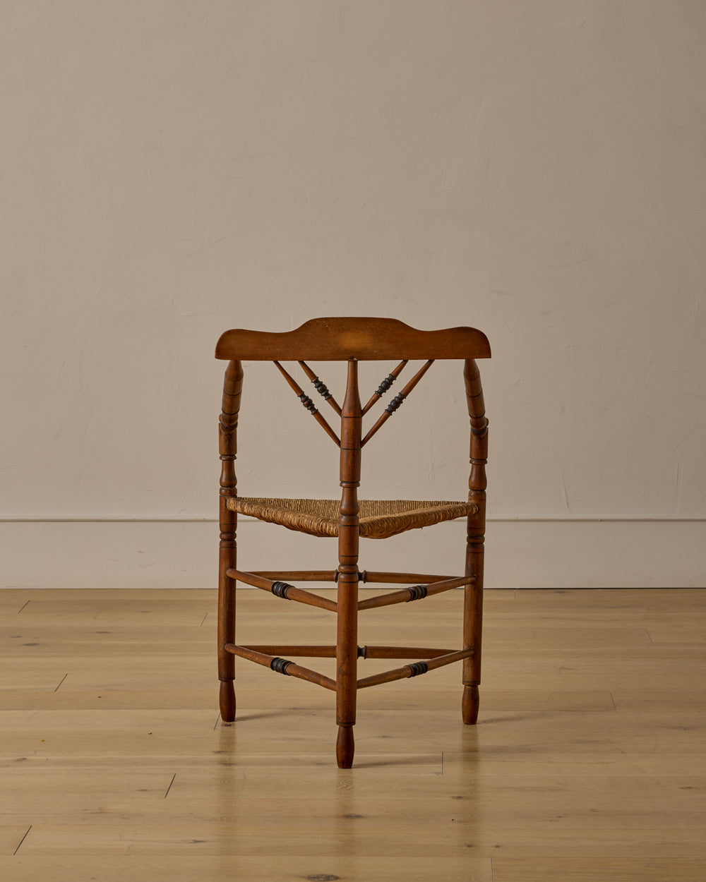 Bobbin Triangular Armchair with Curved Crest