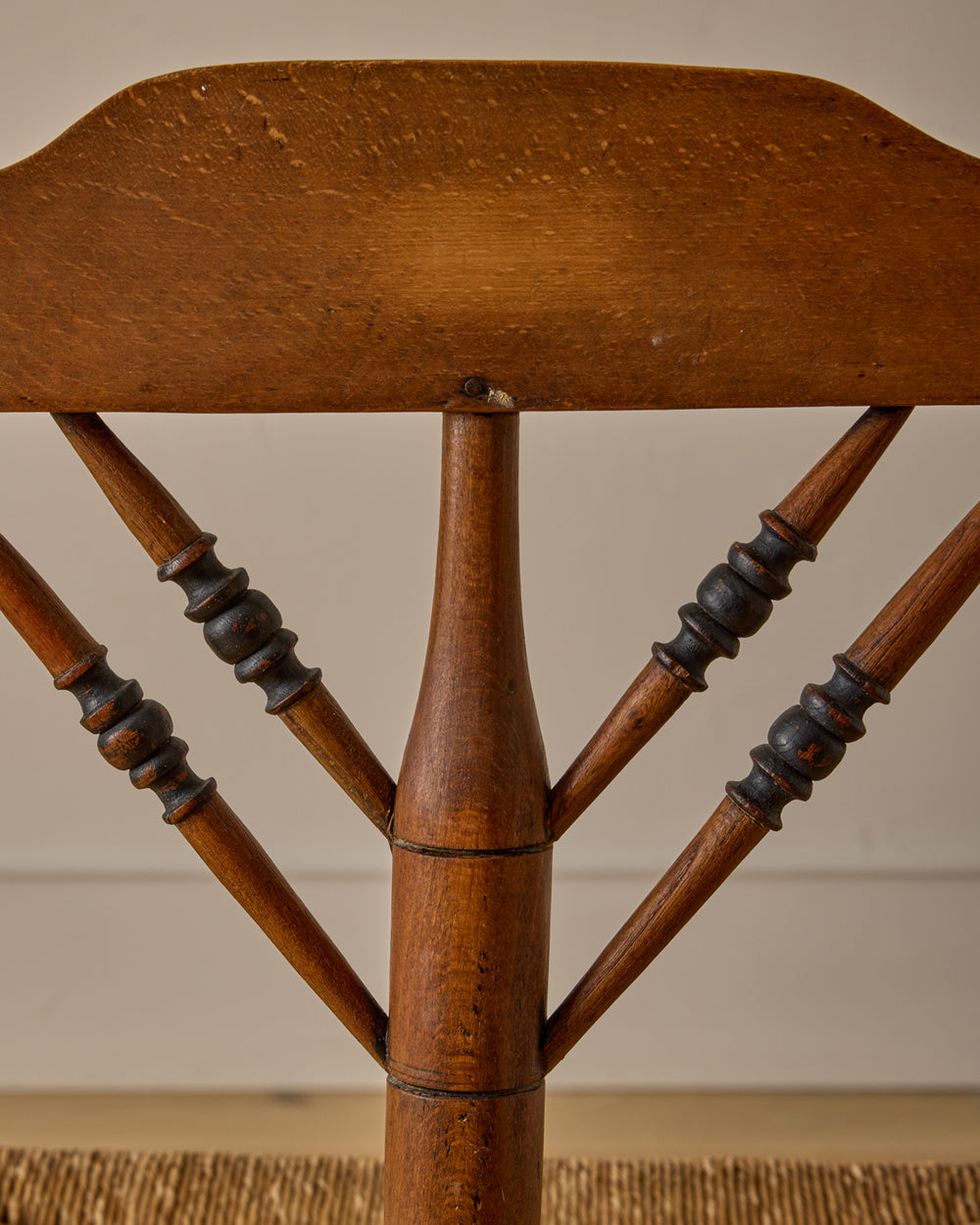 Bobbin Triangular Armchair with Curved Crest