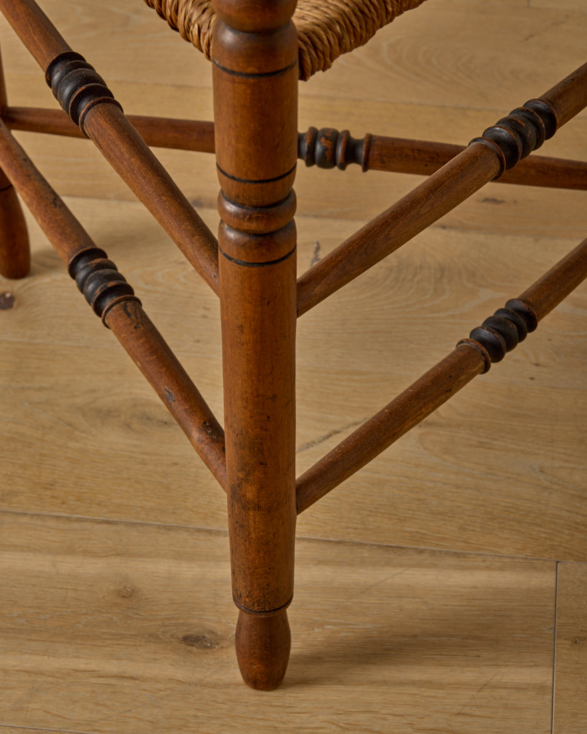 Bobbin Triangular Armchair with Curved Crest