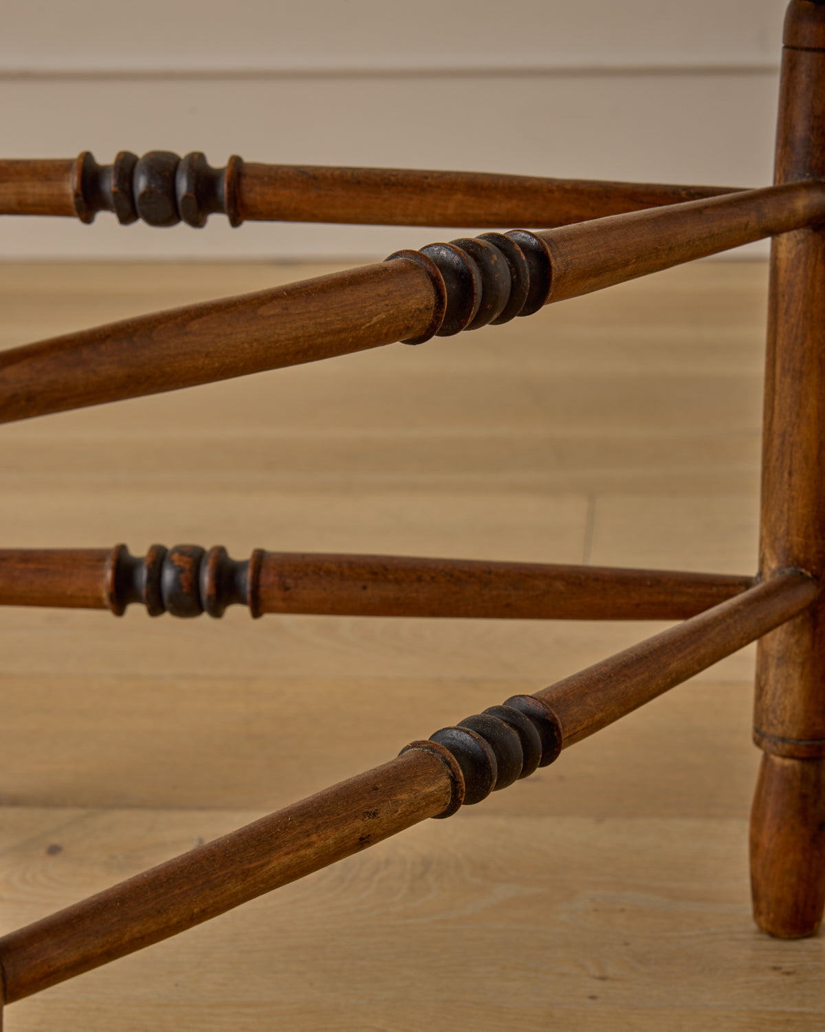 Bobbin Triangular Armchair with Curved Crest