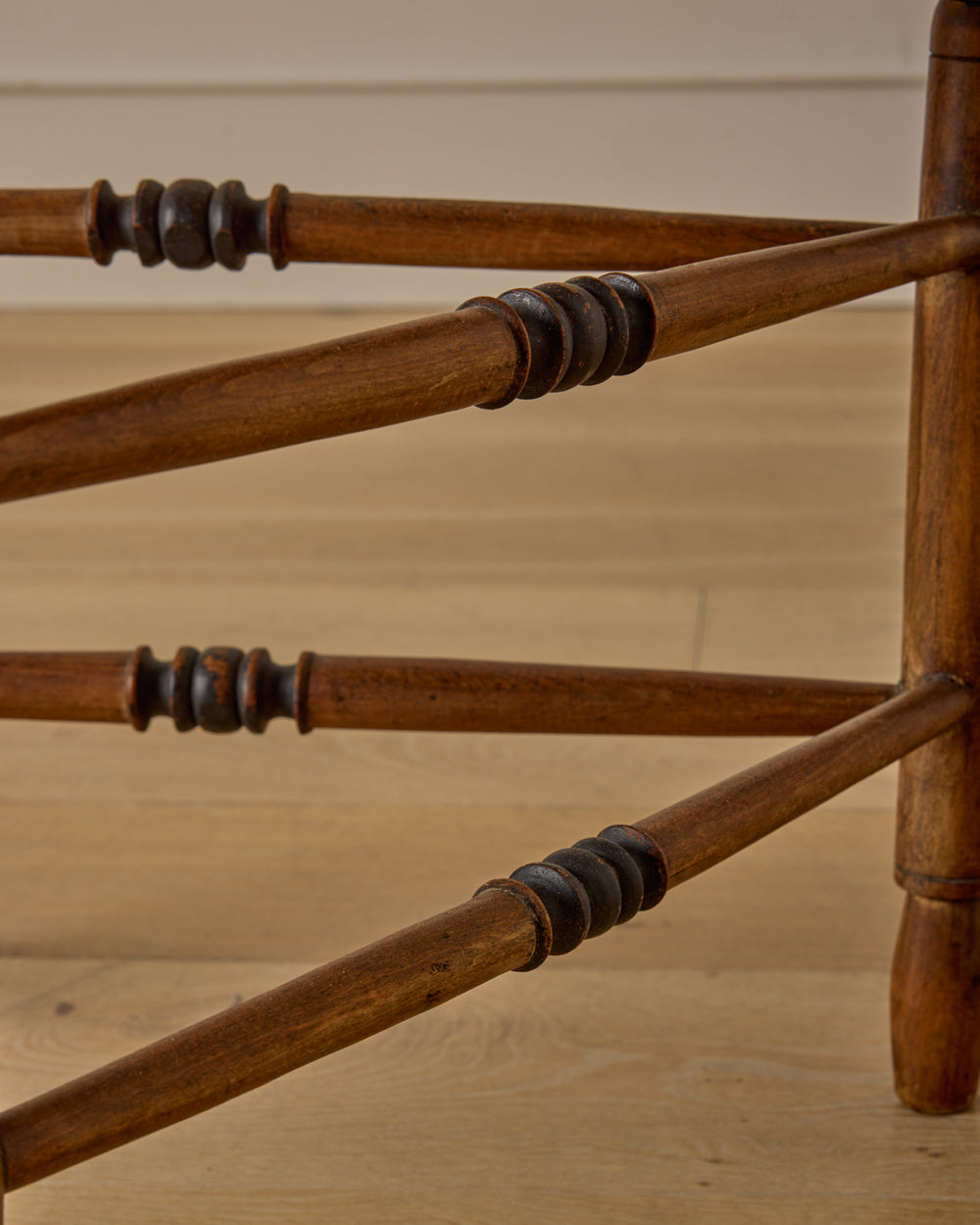 Bobbin Triangular Armchair with Curved Crest