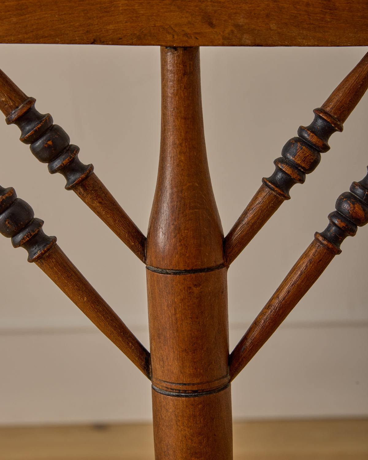 Bobbin Triangular Armchair with Curved Crest