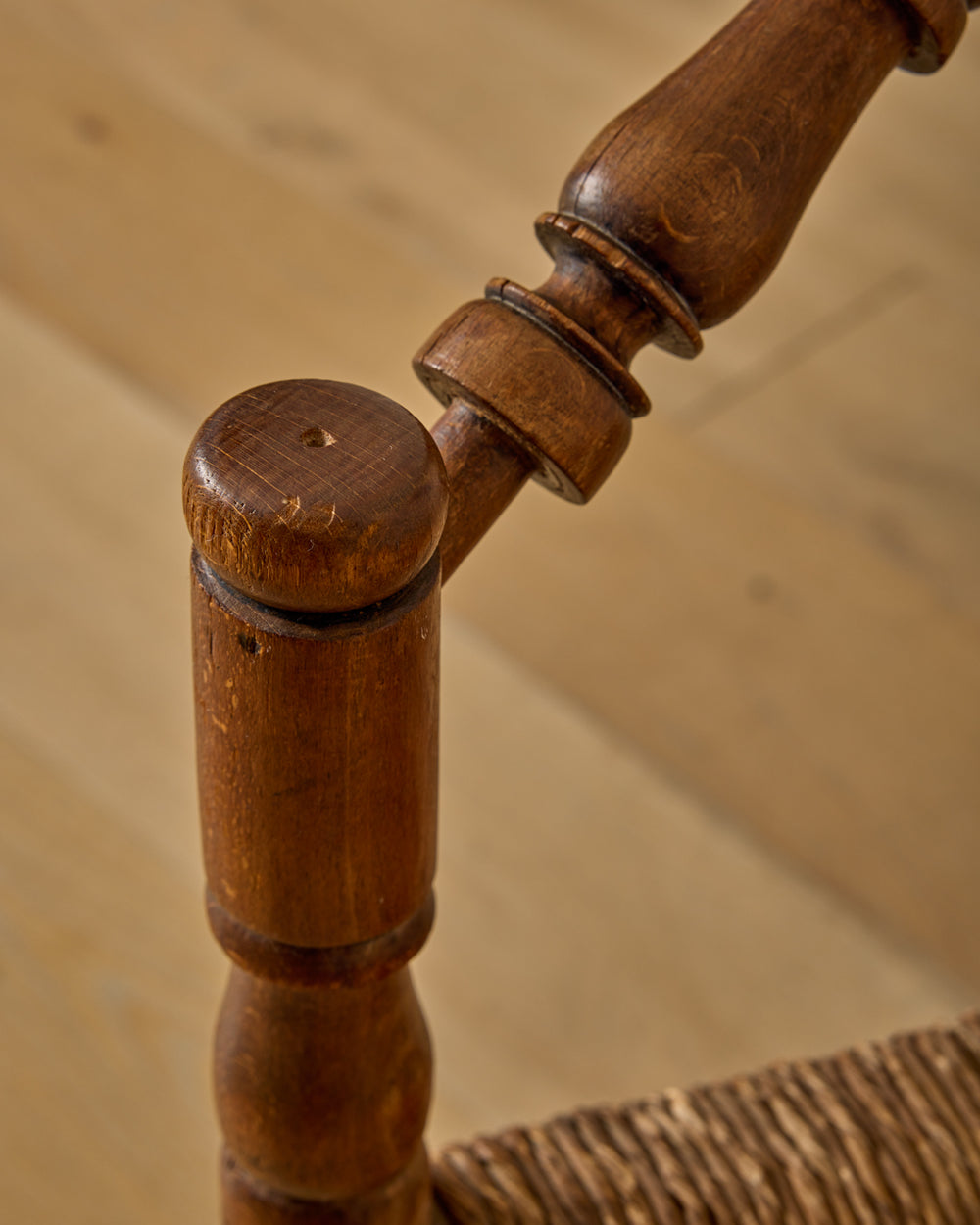 Bobbin Triangular Armchair with Curved Crest