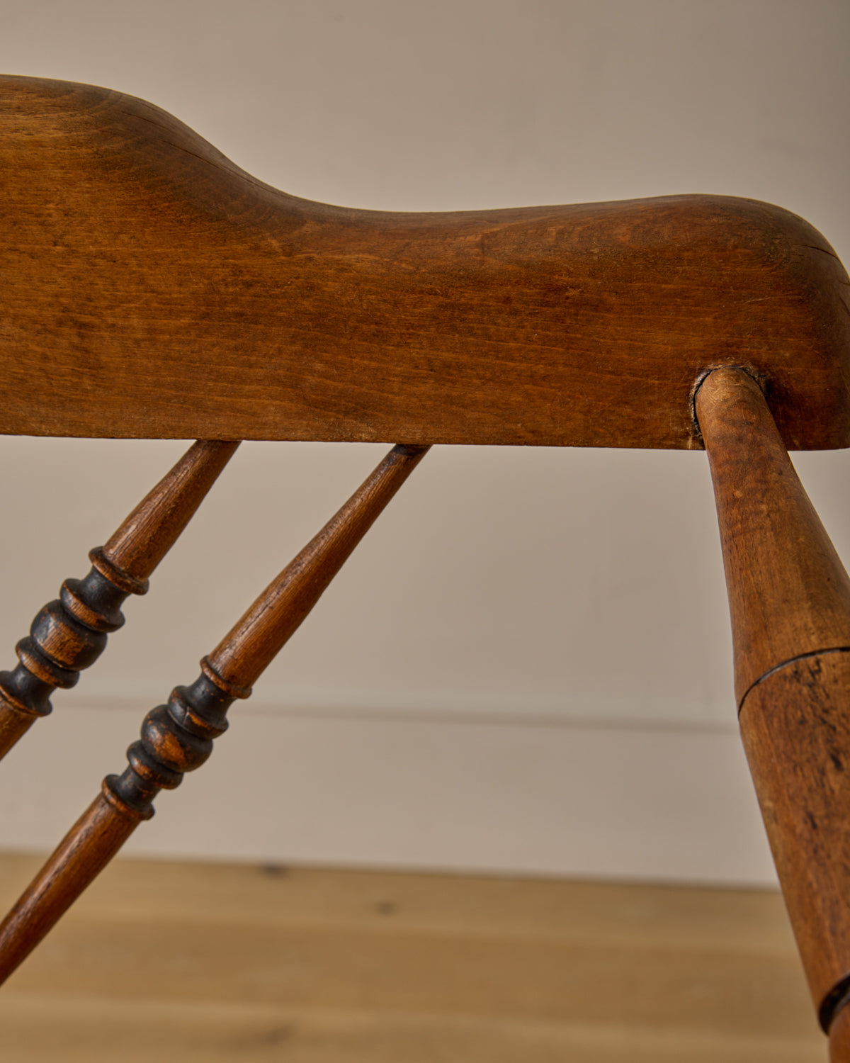 Bobbin Triangular Armchair with Curved Crest