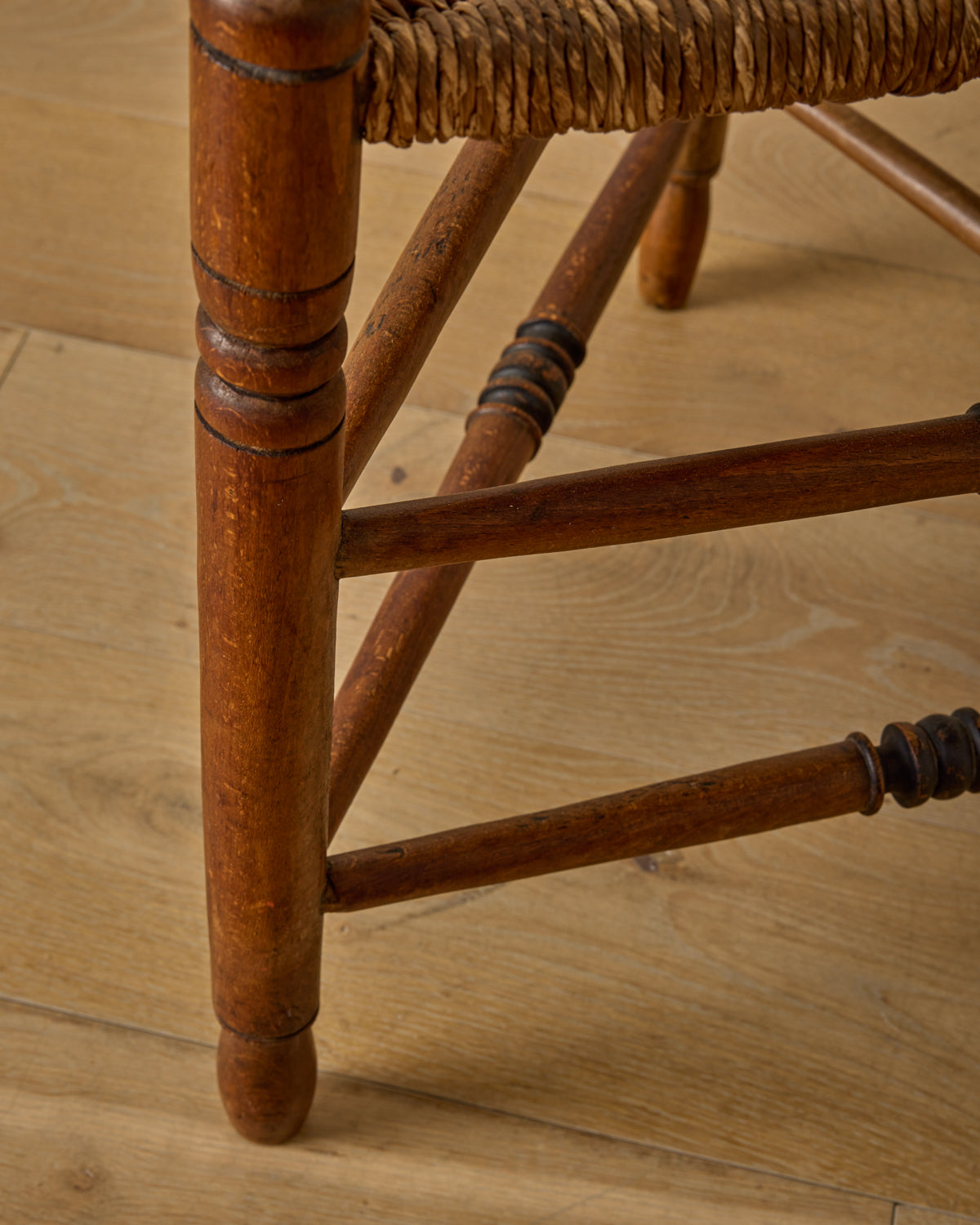 Bobbin Triangular Armchair with Curved Crest