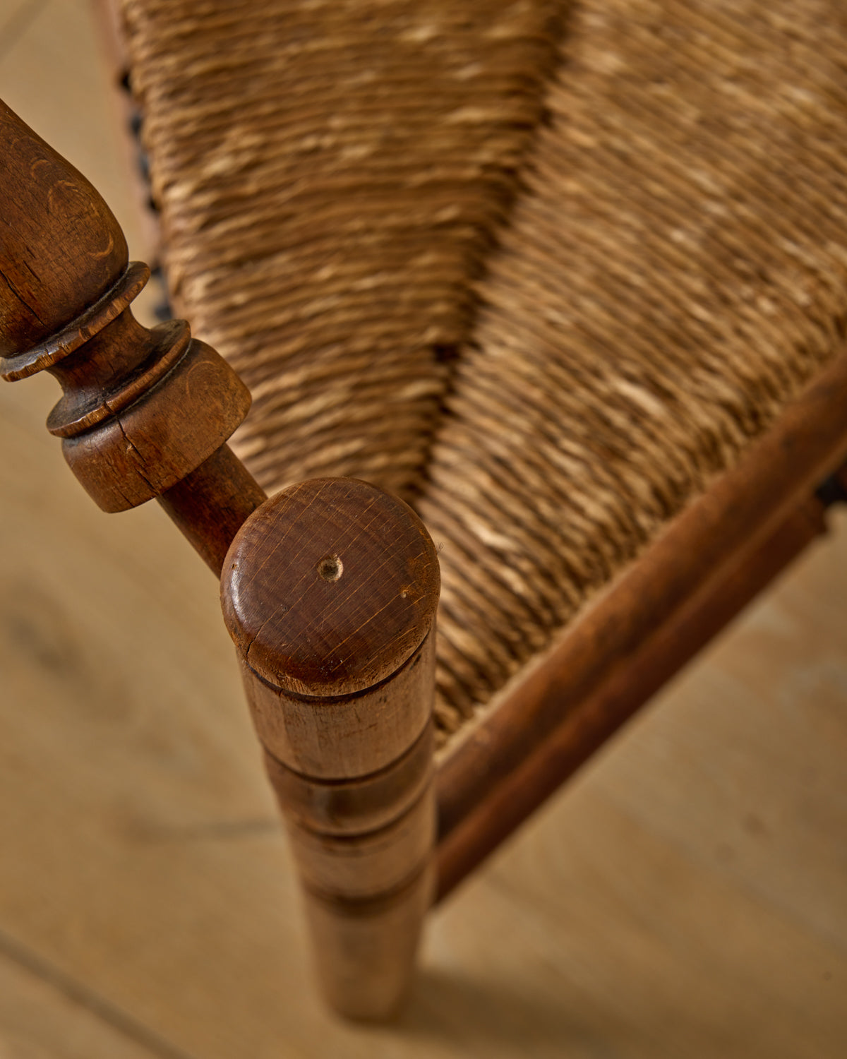 Bobbin Triangular Armchair with Curved Crest