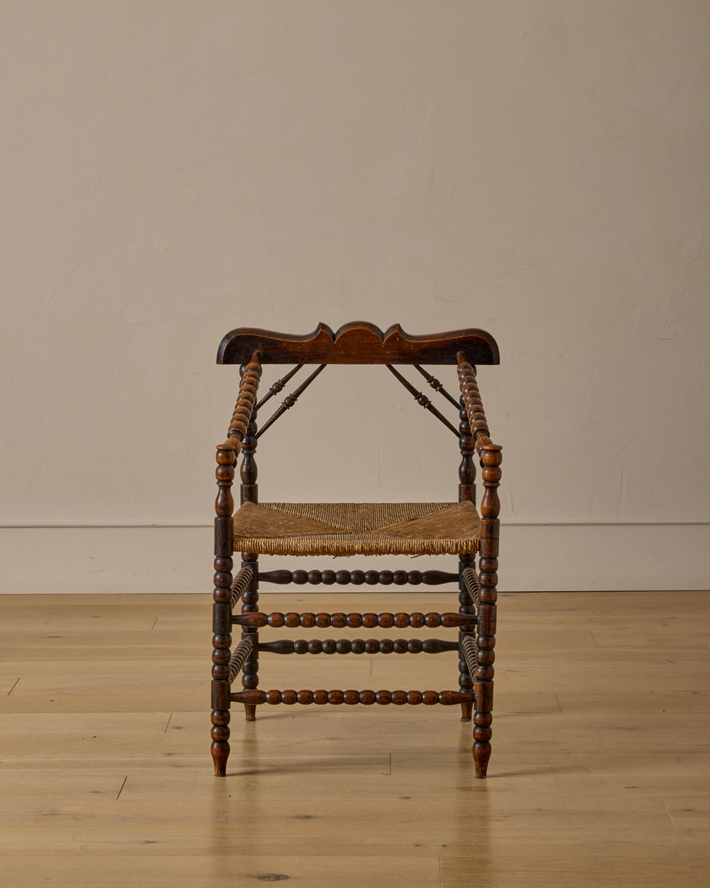 Bobbin Armchair with Carved Crest
