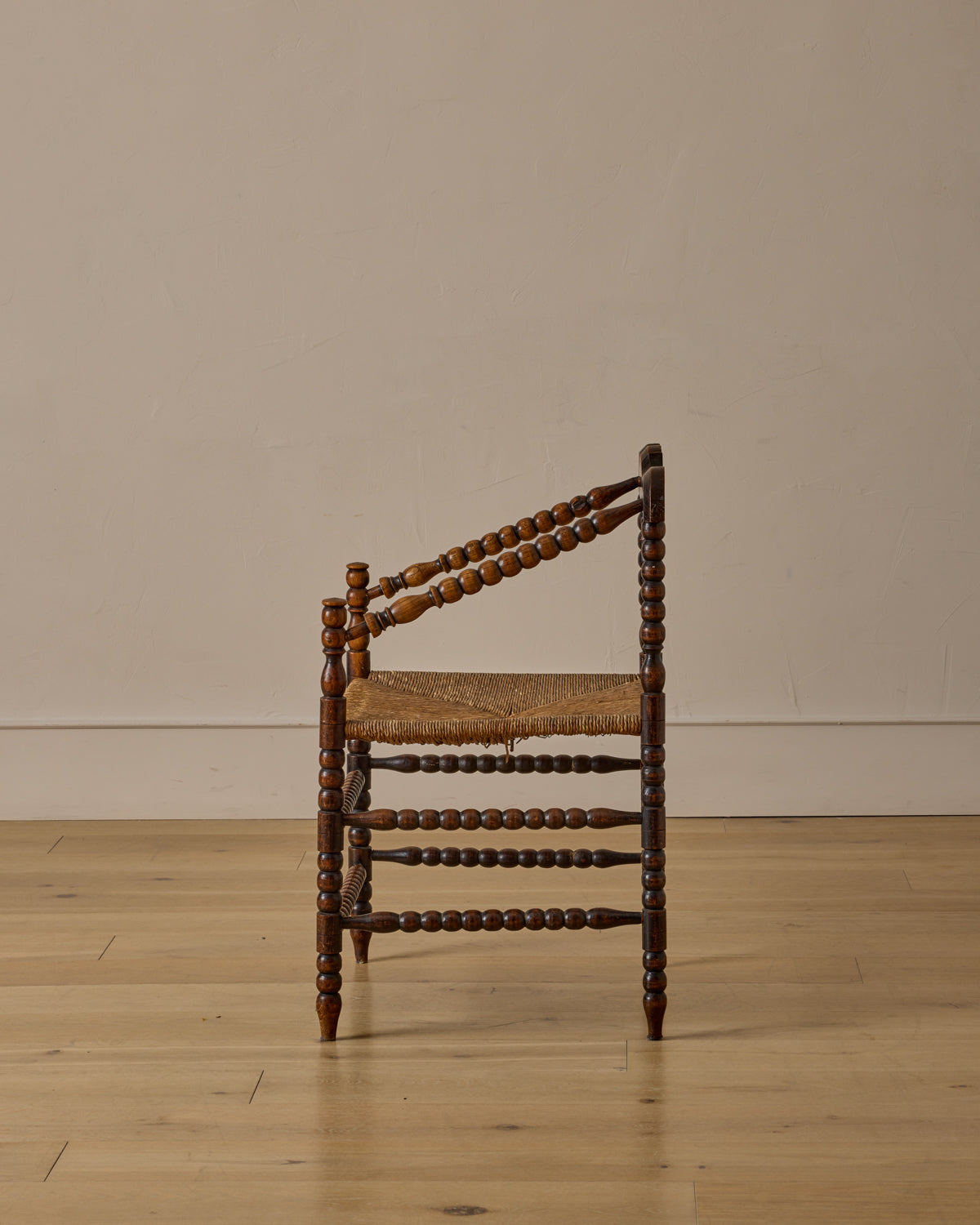 Bobbin Armchair with Carved Crest
