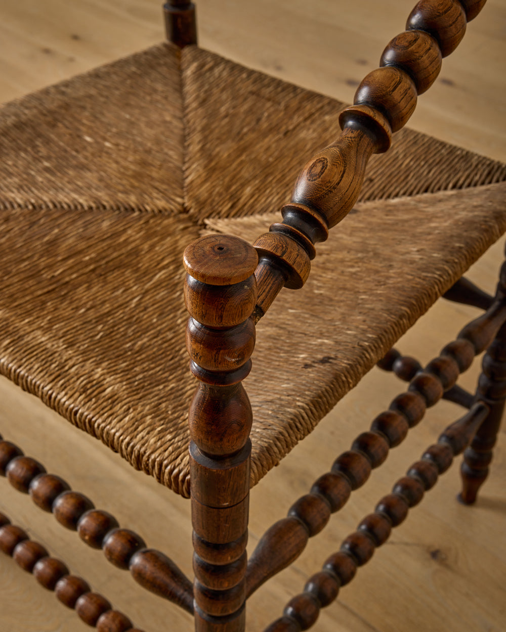 Bobbin Armchair with Carved Crest