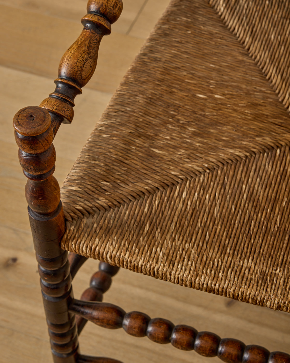 Bobbin Armchair with Carved Crest