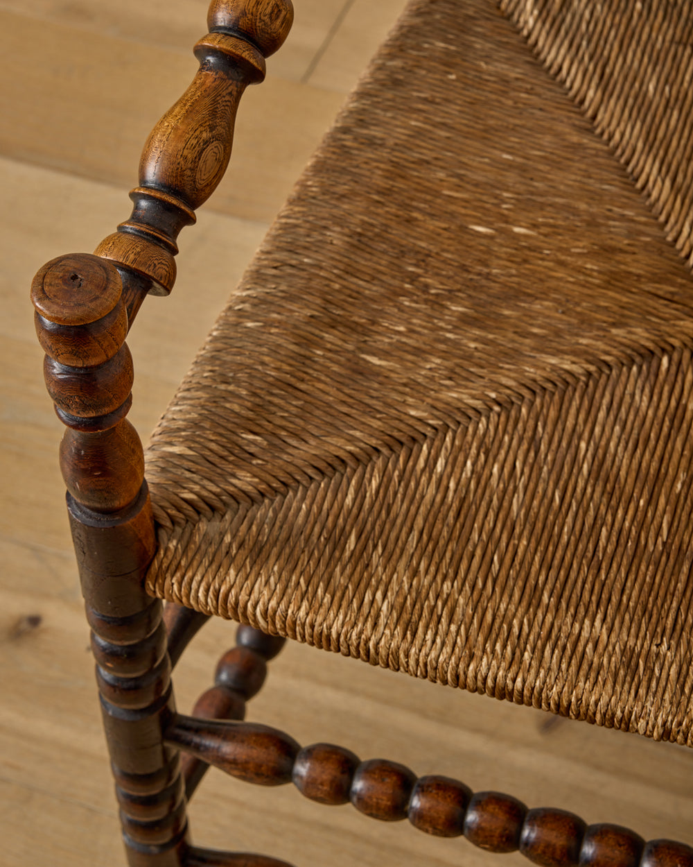 Bobbin Armchair with Carved Crest