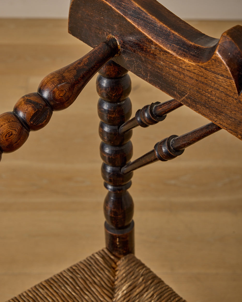 Bobbin Armchair with Carved Crest