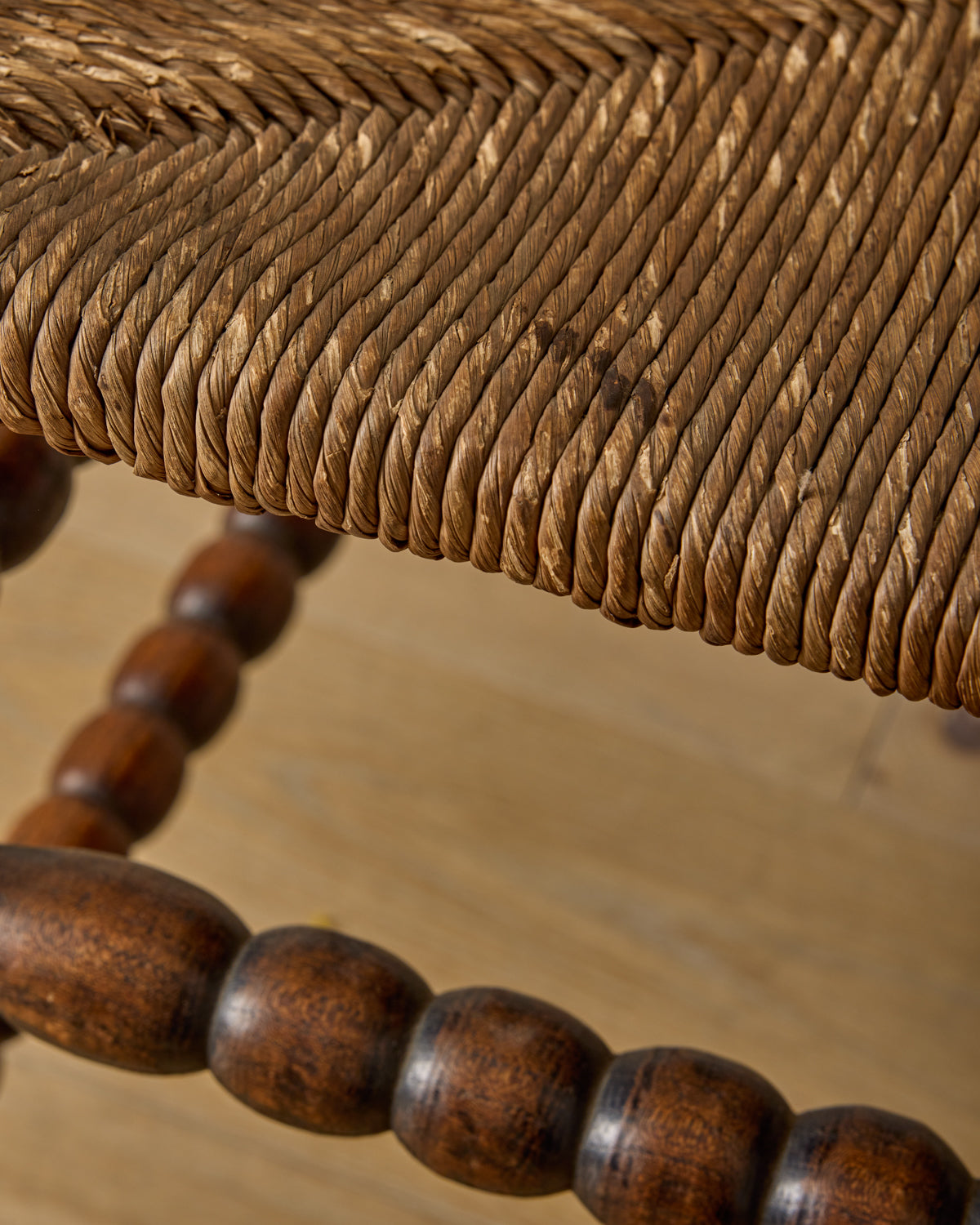 Bobbin Armchair with Carved Crest