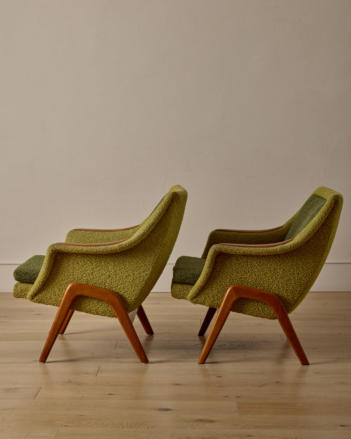 Pair of Oak Frame Easy Chairs