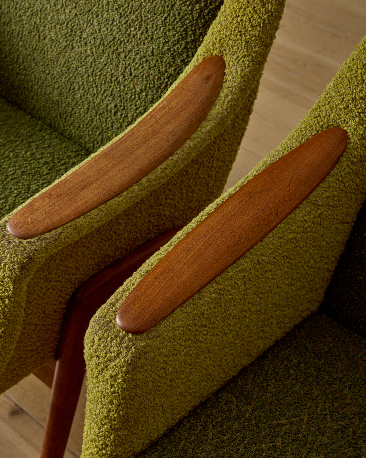 Pair of Oak Frame Easy Chairs