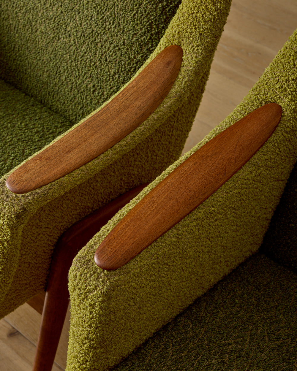 Pair of Oak Frame Easy Chairs