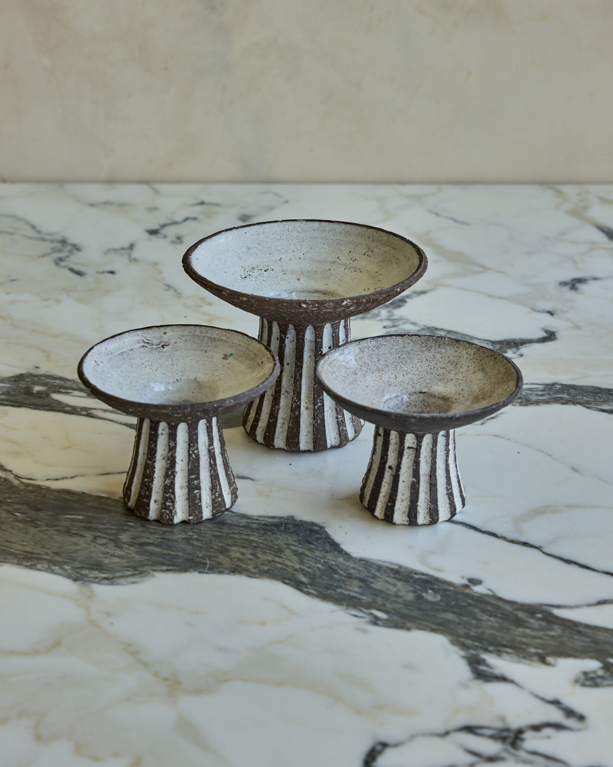 Trio of Fluted Candle Holders