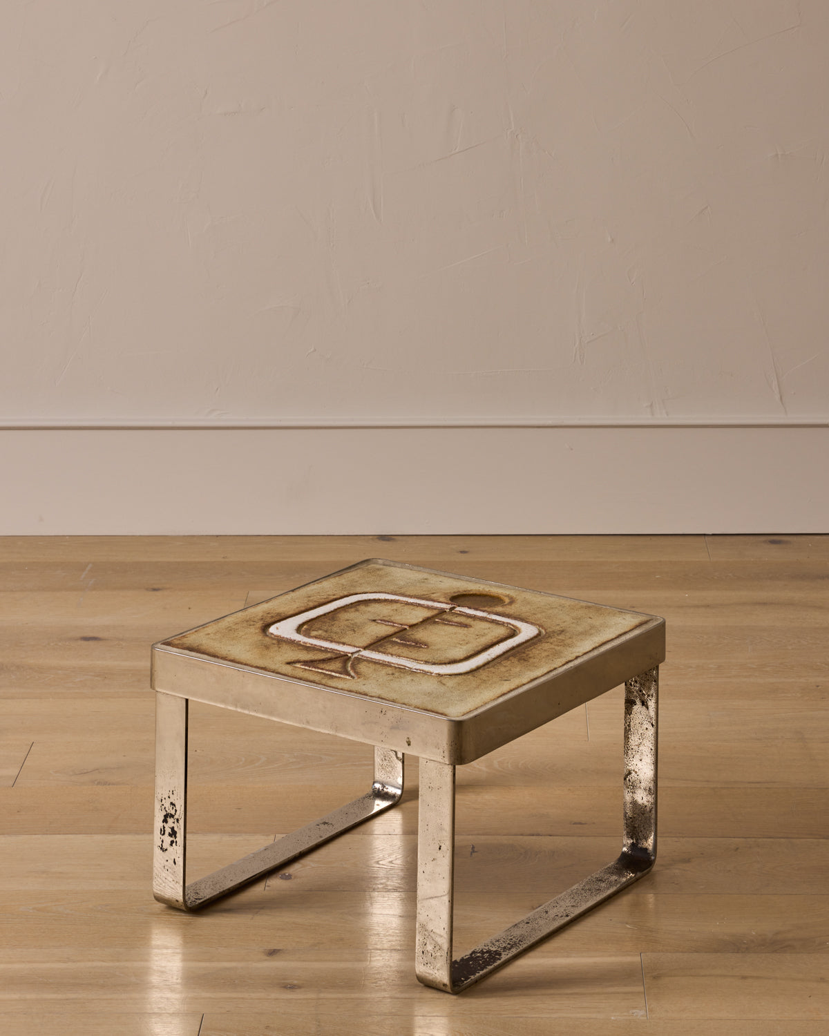 Ceramic + Chrome Side Table