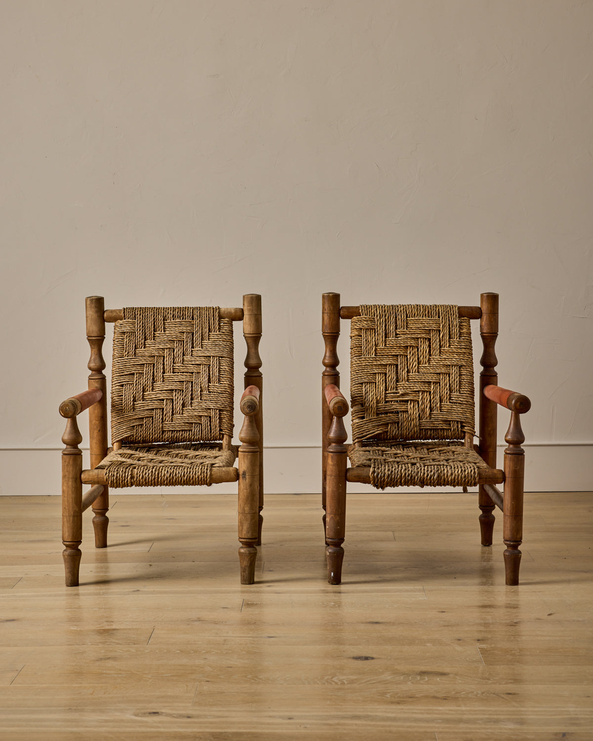 Pair of 1950s Woven Rope Chairs