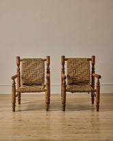Pair of 1950s Woven Rope Chairs