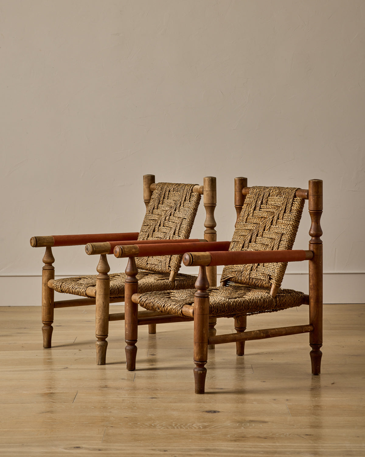 Pair of 1950s Woven Rope Chairs