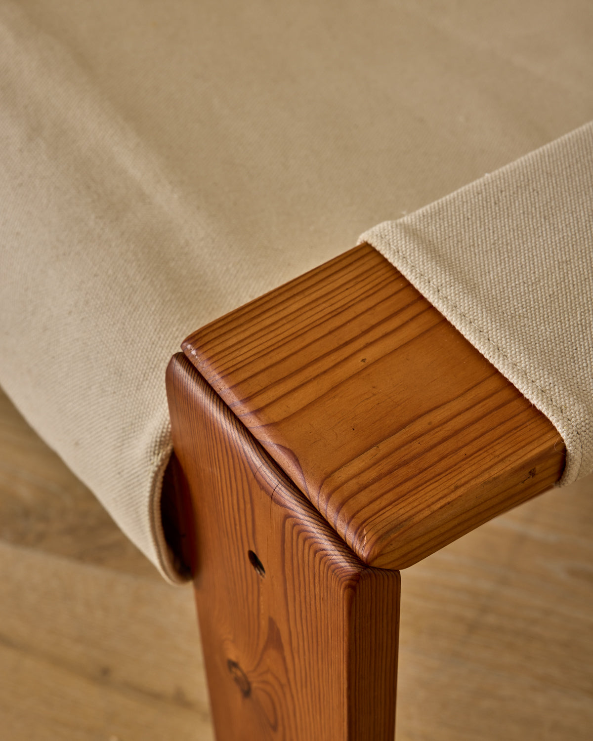 Pair of Pine and Canvas Easy Chairs