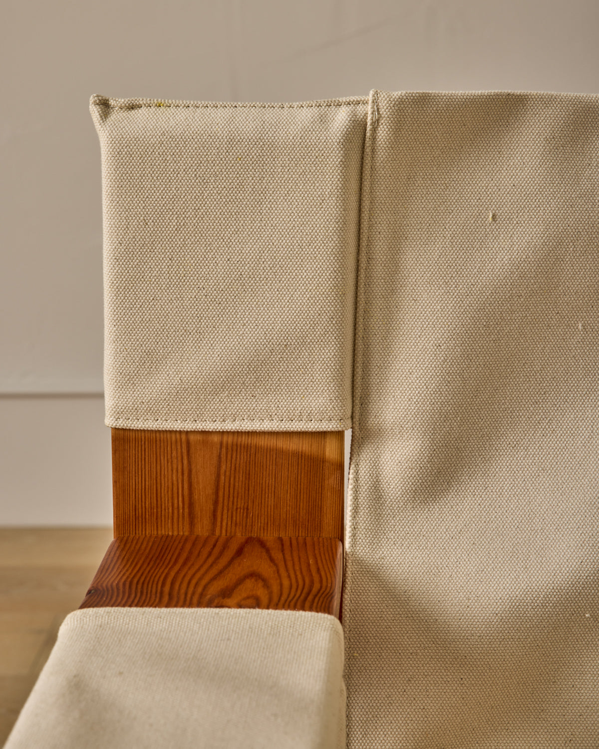 Pair of Pine and Canvas Easy Chairs