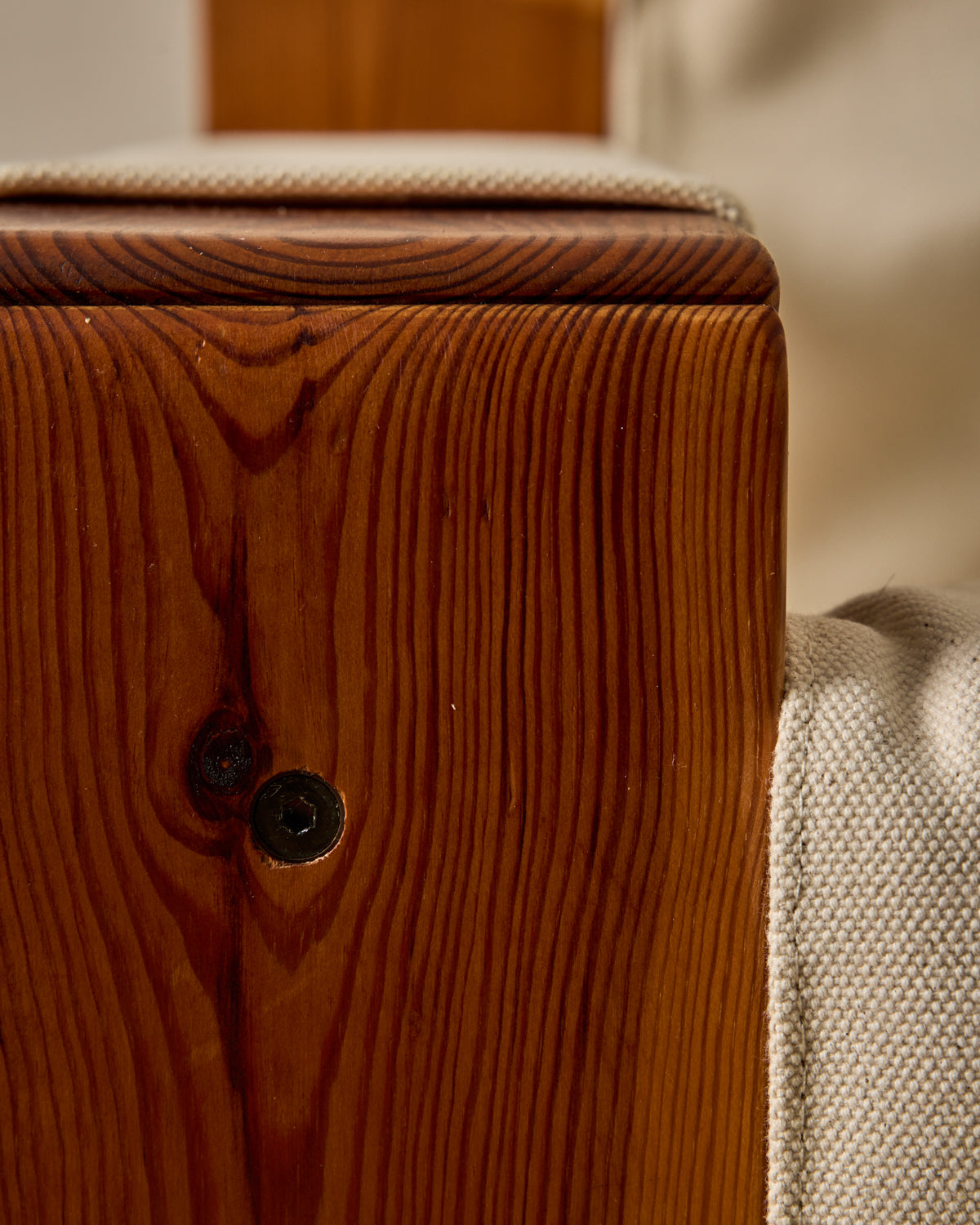 Pair of Pine and Canvas Easy Chairs