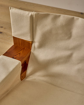 Pair of Pine and Canvas Easy Chairs